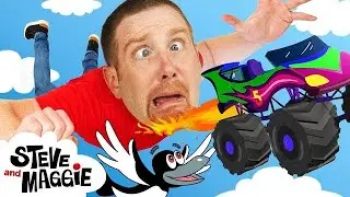 Best Monster Truck Story + More Toy | Dinosaurs for Kids | Finger Family Song With Maggie And Steve