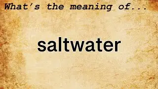 Saltwater Meaning : Definition of Saltwater