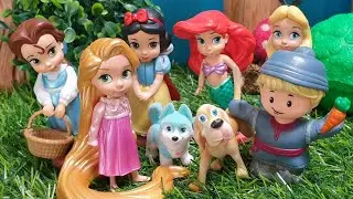 Disney Princess Rescue Story - Ollie the lost dog with Rapunzel Ariel & the Gang