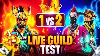 FREE FIRE LIVE GUILD TEST 1 VS 2 | FF LIVE TEAM CODE GIVEAWAY || LIVE REACTION FF LIVE #ff #fflive