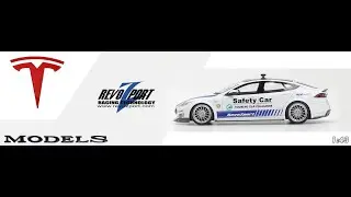 Miniatura Tesla Model S Safety Car R-Zentric by RevoZport Branco 2016 1/43