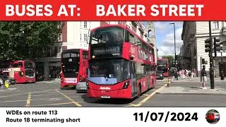 London buses at Baker Street Station 11/07/2024