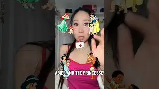 ДИСНЕЙ ПРИНЦЕССЫ 👑 МАЛЫШИ 👶🏻 ИГРА НА СООТВЕТСТВИЕ 🧜🏻&zwj;♀️ 🍎 #шорты