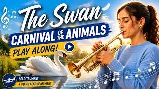 The Swan (Carnival of the Animals) - Piano Accompaniment with Sheet music in Bb