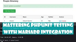 Mastering PHPUnit Testing with MariaDB Integration for Developers