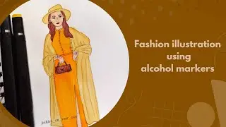 Yellow maxi dress illustration - fashion illustration using alcohol markers
