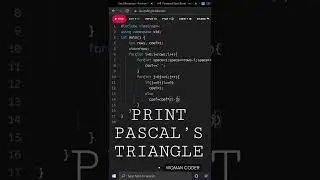 🔴How to print PASCAL’s TRIANGLE 