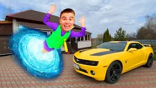 Mr. Joe WATCHES COOL Cars on COMPUTER & uses MAGIC Joystick to TELEPORT to Camaro 13+