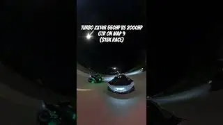 Turbo ZX-14R 550HP vs 2000HP GTR Map 9 ($15,000 Race)