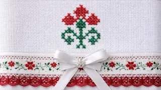 Como Bordar uma Flor em Ponto Cruz Fácil e Iniciante