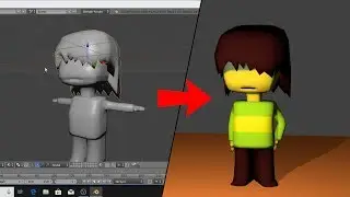 BTS - Deltarune Kris 3D Speed Modeling Timelapse