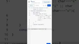 Count number of vowels in javascript. #coding #javascript #countVowels #vowels #javascripttutorial