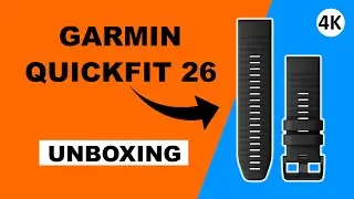 Original Garmin QuickFit 26 Watch Bands Black Silicone Unboxing 4K (010-12864-00)