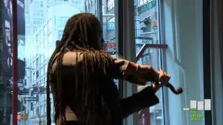 Daniel Bernard Roumain (DBR) performs solo violin at The Greene Space inaugural concert