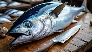 Everyday of My Life ❗🔥 Exploring Sorong Fish Market live broadcast of yellowfin tuna cutting