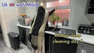 Uk 🇬🇧 wali Maid on Duty | Kitchen deep cleaning day 1 | Full busy cleaning day in uk 🇬🇧 