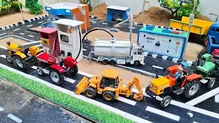 diy tractor mini petrol pump science project traffic jam on road || @MiniRvCreator ||