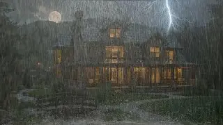 🌧️ Cozy Night Rain at Mountain Cabin 🌙 Deep Sleep, Relaxing Rain Sounds for Insomnia