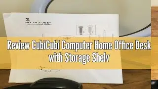 Review CubiCubi Computer Home Office Desk with Storage Shelves, 40 Inch Small Study Writing Table, I