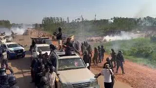 Tear gas in Kira as Kyagulanyi Ssentamu campaigns for presidency in Uganda