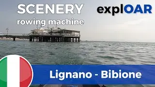 4K - scenery for rowing machine - Italy - Adriatic Sea -  (part 1 of 2) from Lignano to Bibione