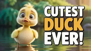 Cute baby duck&rsquo;s first swim