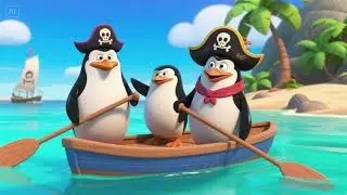 🏴&zwj;☠️🐧Penguins Paddle to Pirate Island! &mdash; A Silly Sea Song for Kids 🌊🎶