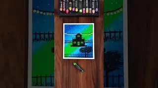🎨 Very Easy Scenary Drawing Using Oil Pastels #shorts #oilpastel