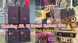 Wedding JBL Dj Sound Setup Tour 🔥🤩 2 Top 2 Bass JBL Dj Setup | Biye bari dj setup 2025