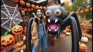 🎃 XOOWOO 10 FT Halloween Inflatables Spider Decorations | Best Blow up Spider Halloween Decorations