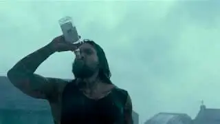 Jason Momoa as Aquaman Drinks Whiskey HD Scene - Justice League