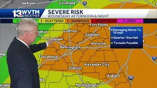 Severe storms forecast Wednesday