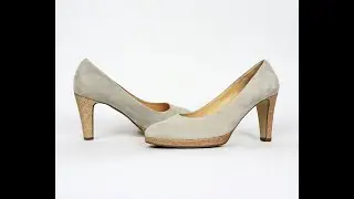 Gabor 61.270 Glitter Stone Gray Suede Leather High Heel Pumps Shoes 9 40 Sparkle