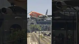Massive Airbus A380 Seen Flying Low Over City Amid Engine Fire