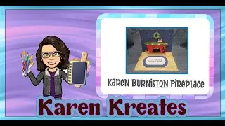 Karen Burniston Christmas fireplace card