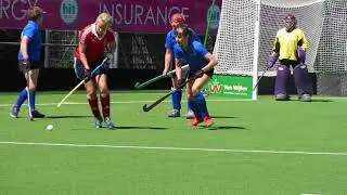 LX Ladies O60s defending and England O60s attacking