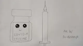 How to draw a Cute Covid-19 Vaccine | Corona Virus,Easy Drawing