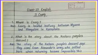 glimpses of india part 2 question answer | coorg class 10 question answer |