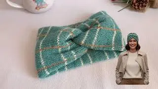 ¡Logra este diseño profesional! CALENTADOR DE OREJAS TORCIDO  con Jacquard/Colorwork #tejidodepunto
