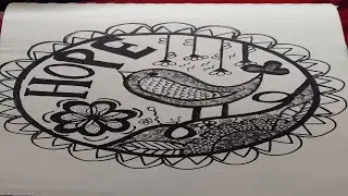 Drawing Hope with doodle very simple step by step