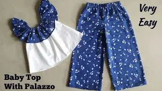 Frill Neck Baby Top with Palazzo Pant  Cutting and Stitching