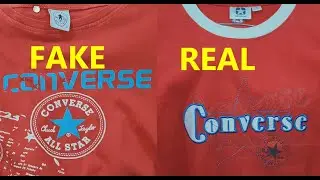 Converse Chuck Taylor T shirt real vs fake. How to spot counterfeit Converse all star shirt