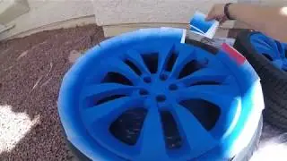 How to PlastiDip rims SO EASY I CAN DO IT! Flex Blue Wheels!
