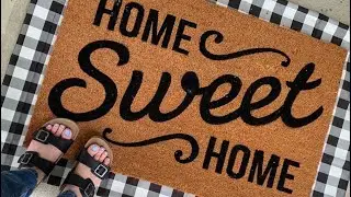 Buffalo Plaid Layered Outdoor Rug | No Sewing | Fool Proof | About $3