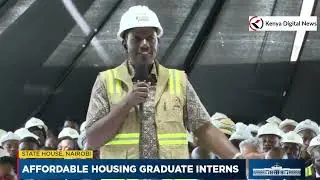 Angry President Ruto lectures Government critics as he addresses Affordable Housing Graduate interns
