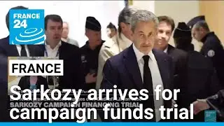 France's Sarkozy arrives in court for trial over alleged Gaddafi campaign funds &bull; FRANCE 24