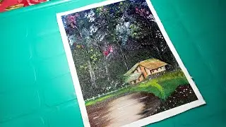 Easy Winter Season Scenery Painting | How to Paint a Winter Evening Scene | Nature Oil Painting |