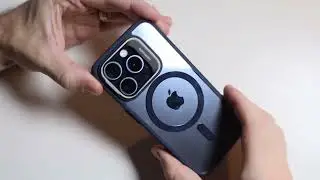 Unboxing the ESR Hybrid Case with Stash Stand for iPhone 15 Pro in the Clear Dark Blue