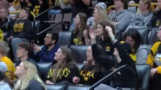 Hawkeye fans pack in to Carver-Hawkeye Arena to watch Iowa take on UConn in Final Four