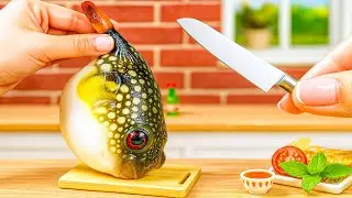 Лучший рецепт морепродуктов 🐡 Идеи приготовления миниатюрной хрустящей и цветущей жареной рыбы фугу